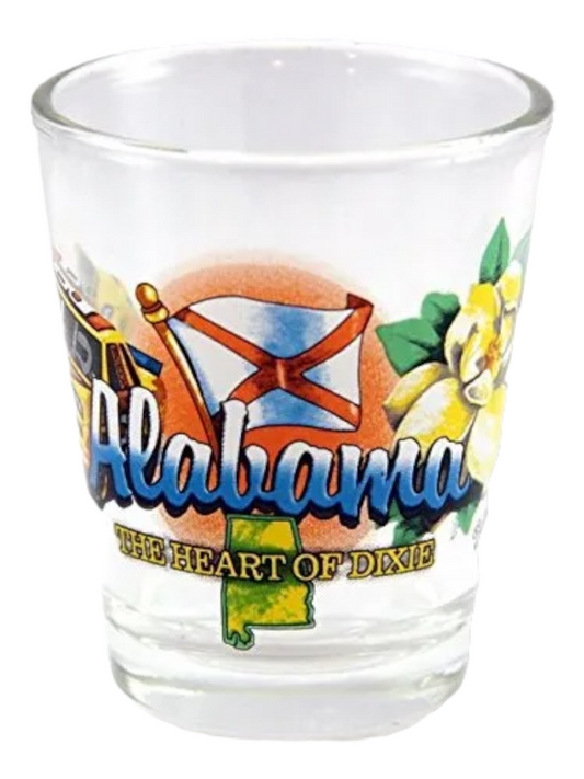 Alabama The Heart Of Dixie State Elements Shot Glass
