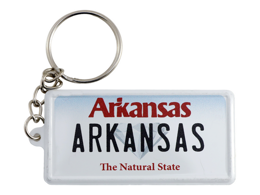 Arkansas License Plate Aluminum Ultra-Slim Rectangular Souvenir Keychain 2.5" X 1.25"x 0.06"