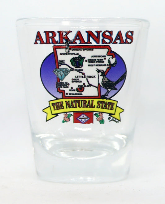 Arkansas State Elements Map Shot Glass