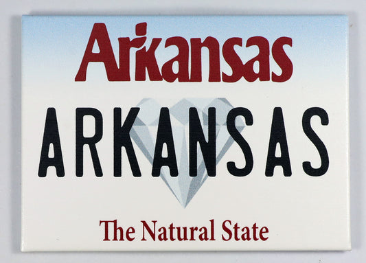 Arkansas License Plate Fridge Collector's Souvenir Magnet 2.5" X 3.5"