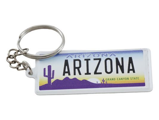 Arizona License Plate Aluminum Ultra-Slim Rectangular Souvenir Keychain 2.5" X 1.25"x 0.06"