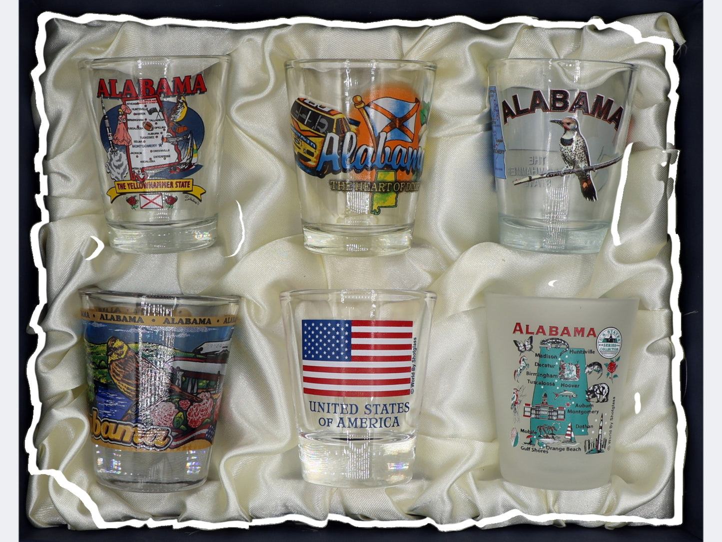 Alabama United States USA Souvenir Boxed Shot Glass Set (Set of 6)
