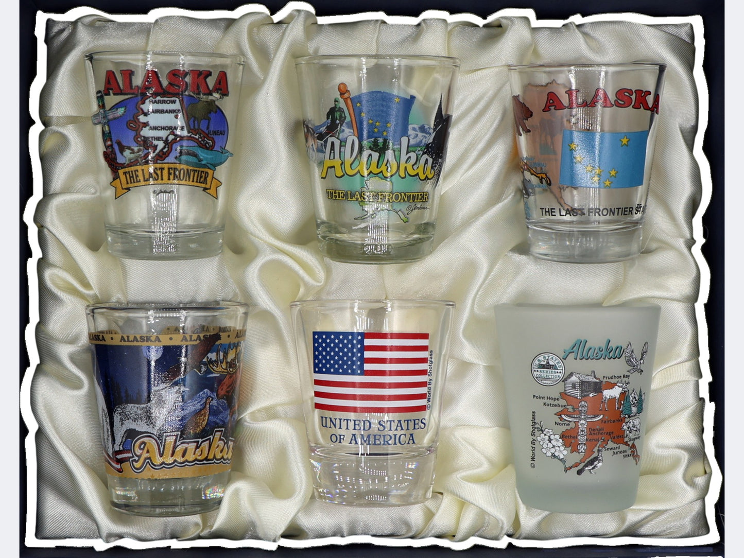 Alaska United States USA Souvenir Boxed Shot Glass Set (Set of 6)