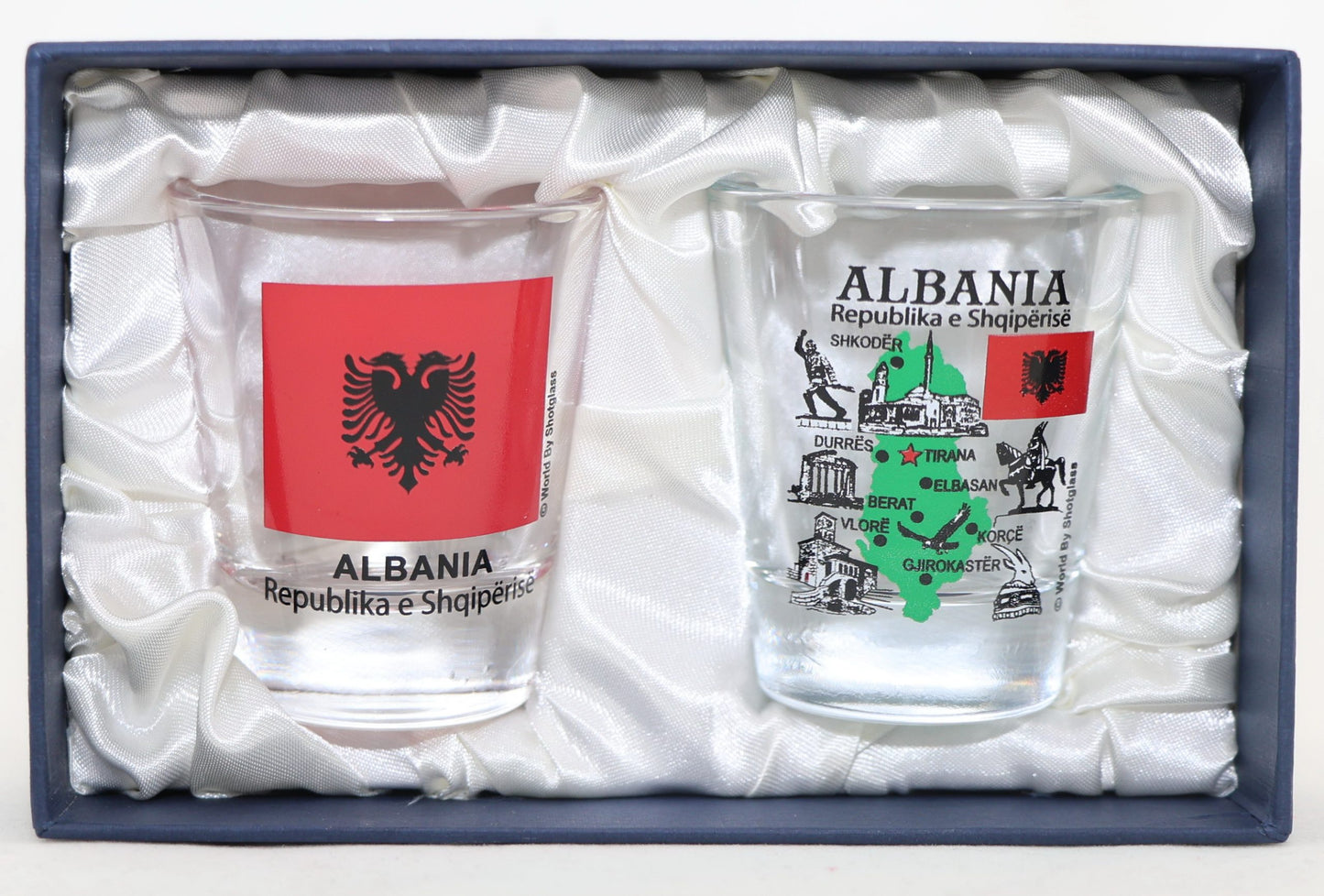 Albania Souvenir Boxed Shot Glass Set (Set of 2)