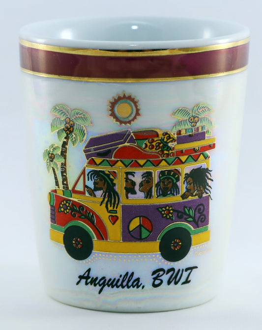 Anguilla, BWI Bus Ceramic Shot Glass