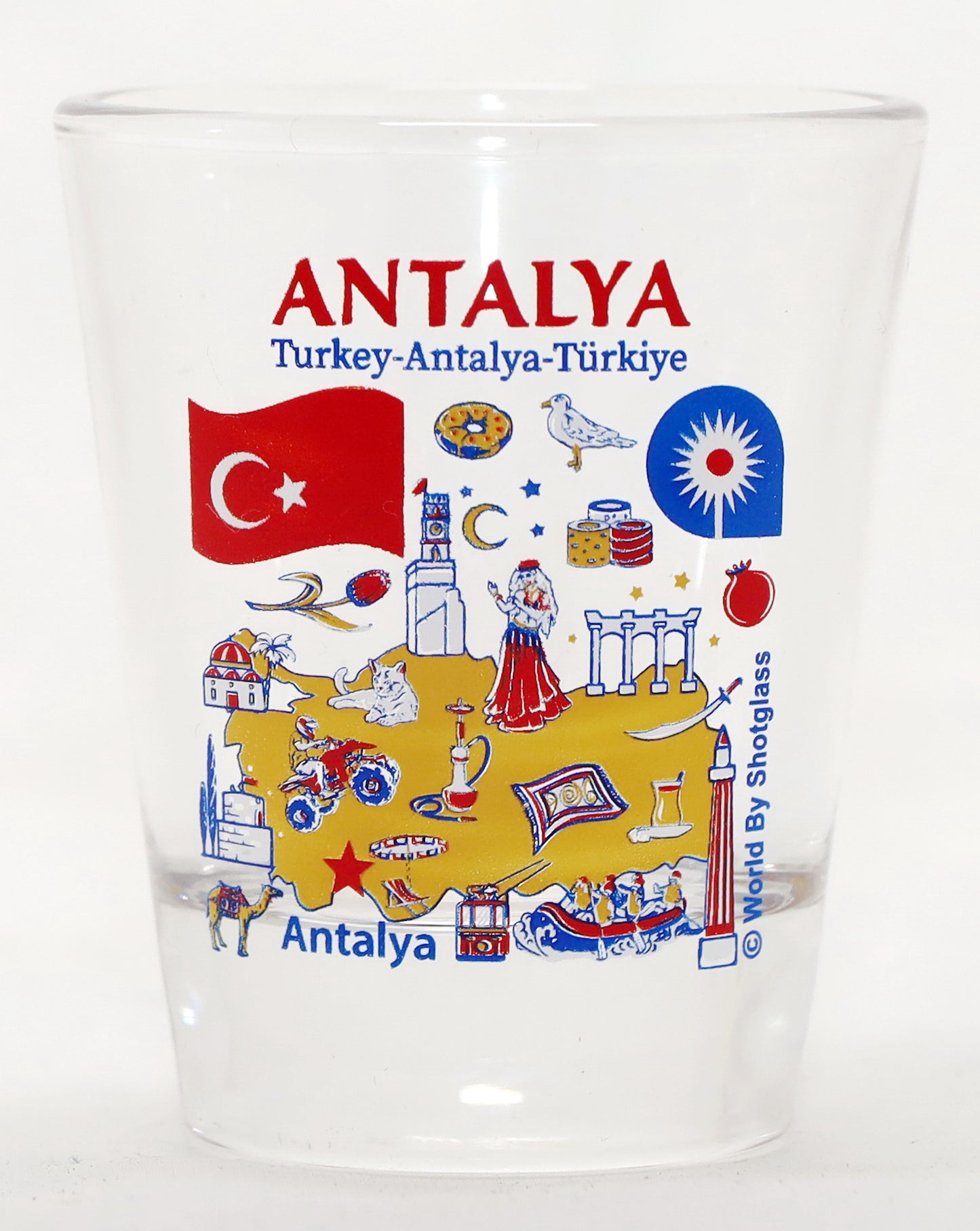 Antalya Turkey Landmarks and Icons Collage Shot Glass