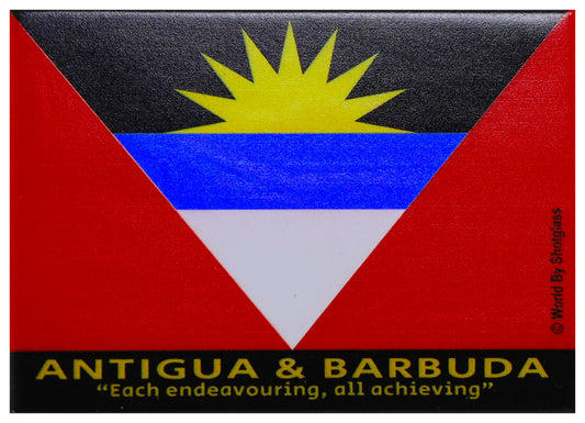 Antigua & Barbuda Flag Caribbean Fridge Collector's Souvenir Magnet 2.5" X 3.5"