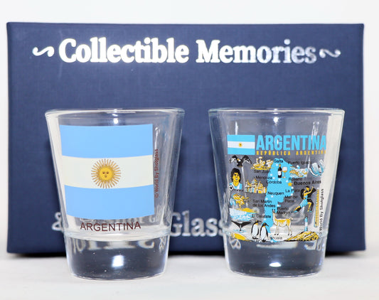 Argentina Souvenir Boxed Shot Glass Set (Set of 2)