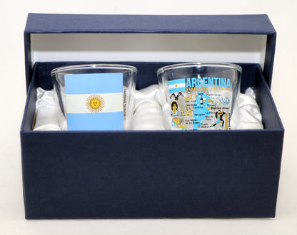 Argentina Souvenir Boxed Shot Glass Set (Set of 2)