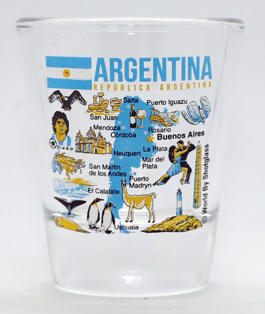 Argentina Landmarks and Icons Collage Shot Glass
