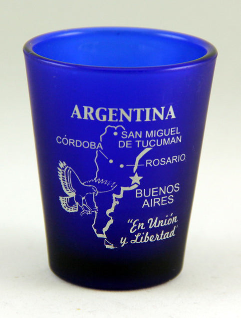 Argentina Cobalt Blue Frosted Shot Glass