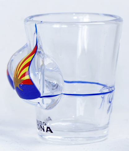 New Mexico Flag Bikini Bust 3D Shot Glass