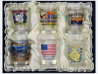 Arizona United States USA Souvenir Boxed Shot Glass Set (Set of 6)