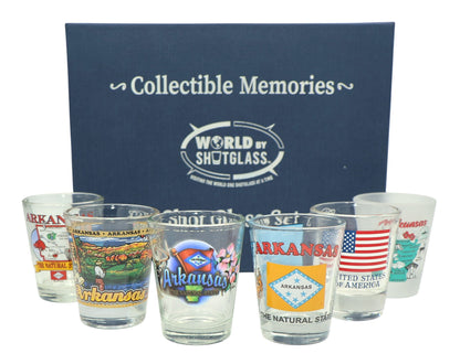 Arkansas United States USA Souvenir Boxed Shot Glass Set (Set of 6)