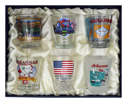 Arkansas United States USA Souvenir Boxed Shot Glass Set (Set of 6)