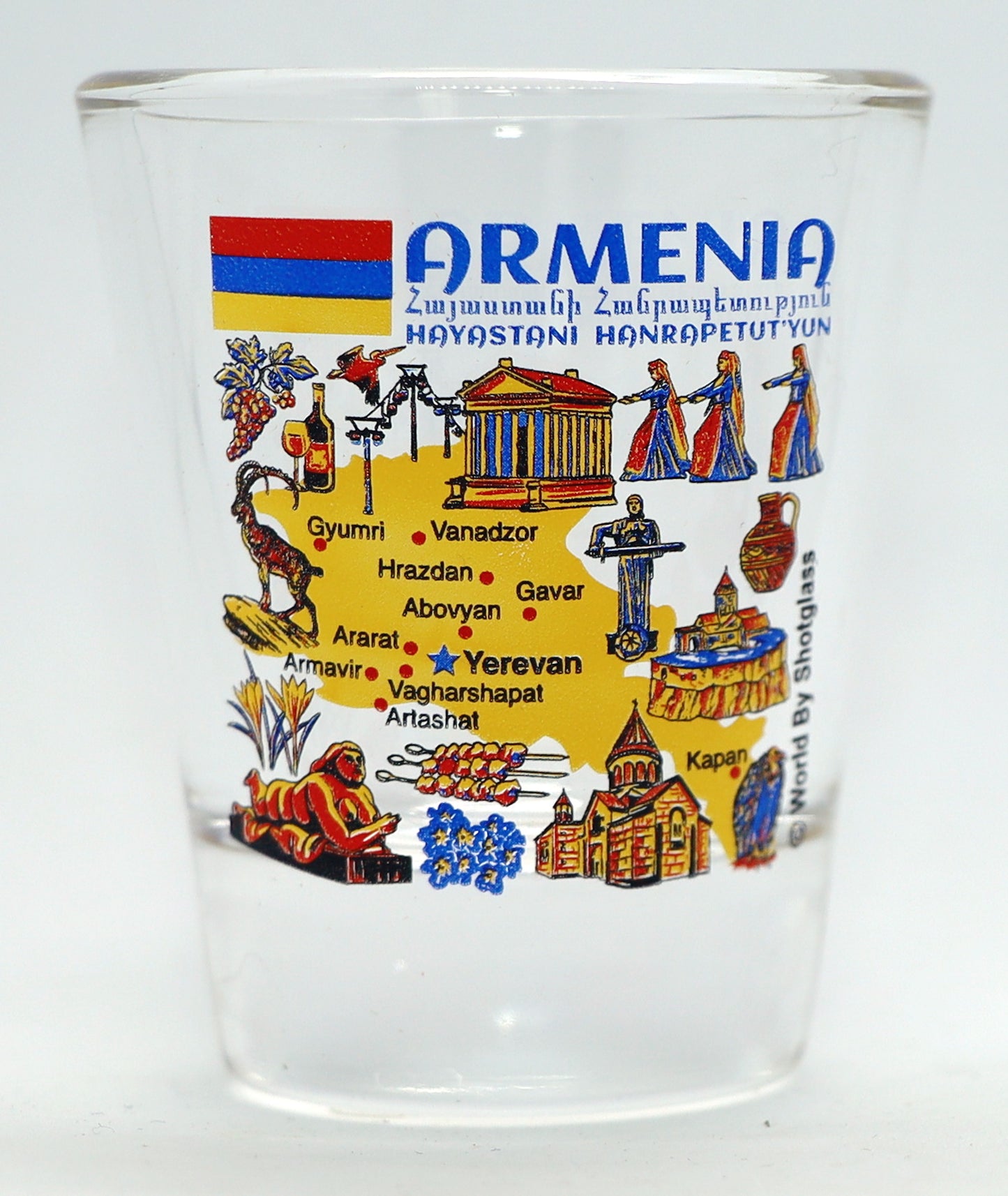 Armenia Landmarks and Icons Collage Shot Glass