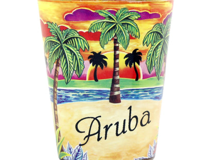Aruba Yellow Palms In-and-Out Shot Glass