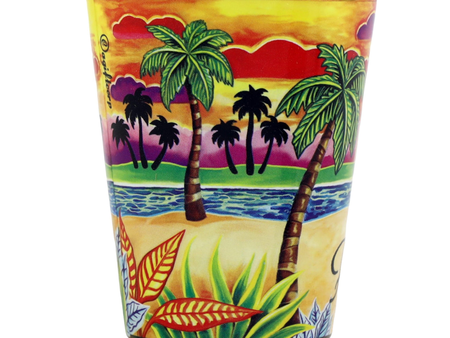 Aruba Yellow Palms In-and-Out Shot Glass