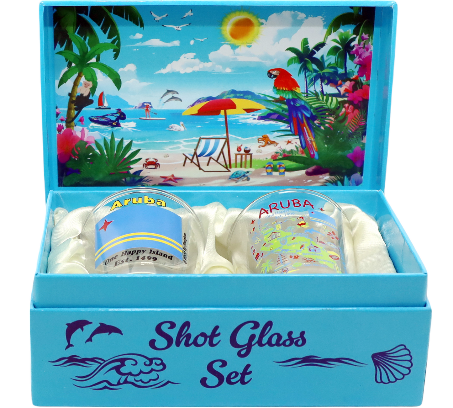 Aruba Caribbean Shot Glass Boxed Set (Set of 2)