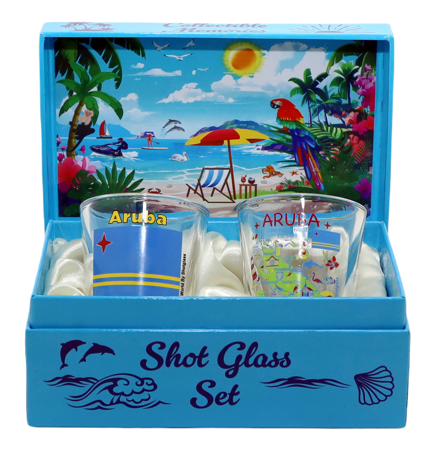 Aruba Caribbean Shot Glass Boxed Set (Set of 2)