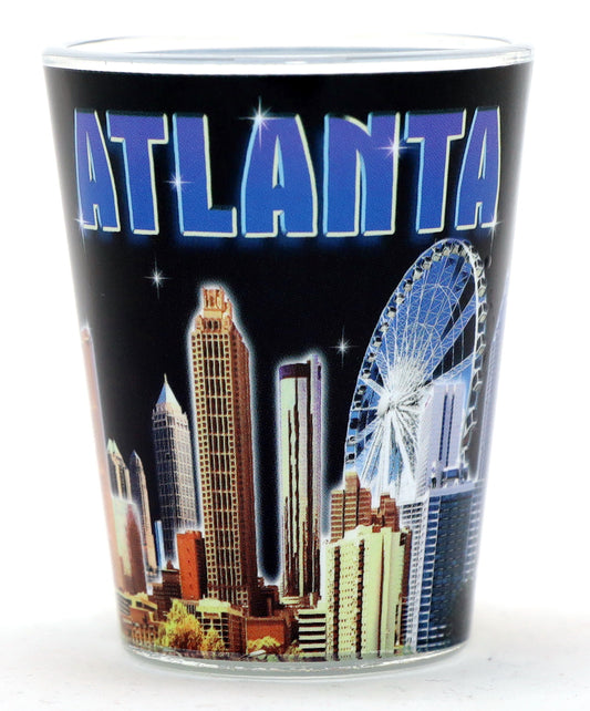 Atlanta Georgia Black Modern Skyline Shot Glass
