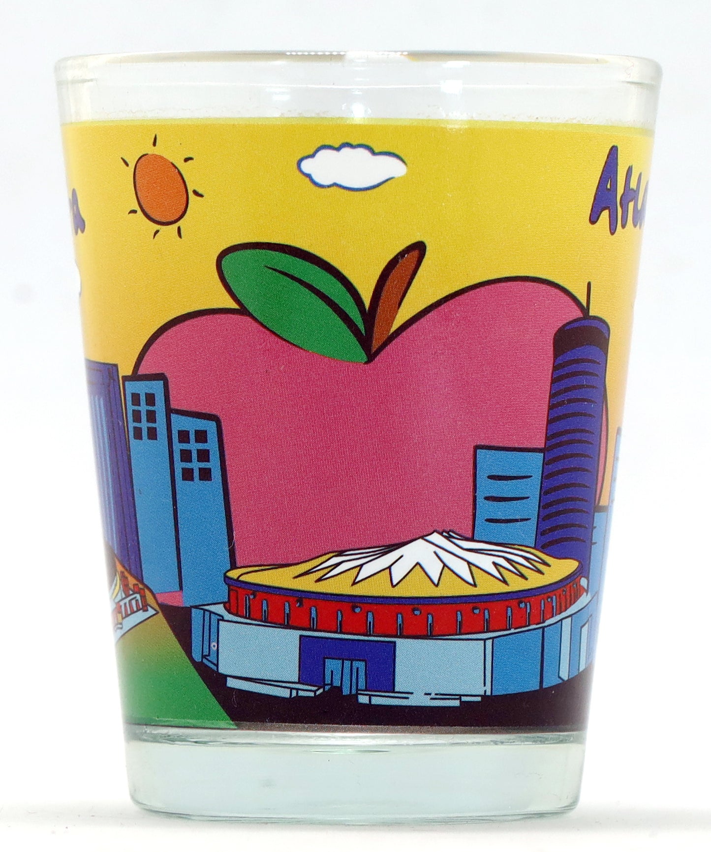 Atlanta Georgia Yellow and Multicolor Skyline Shot Glass ctm