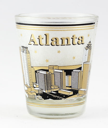Atlanta Georgia Black and Gold Skyline Shot Glass