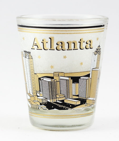Atlanta Georgia Black and Gold Skyline Shot Glass