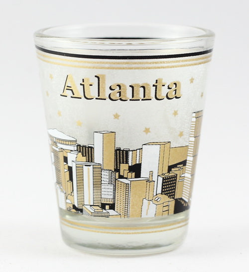 Atlanta Georgia Black and Gold Skyline Shot Glass