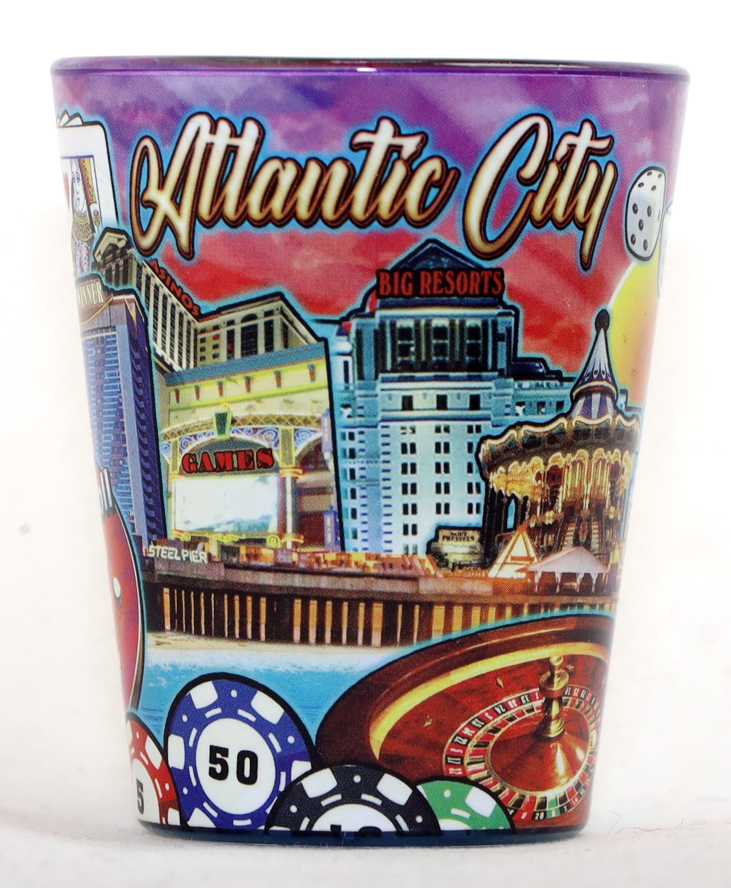 Atlantic City New Jersey Attractions In-and-Out Shot Glass