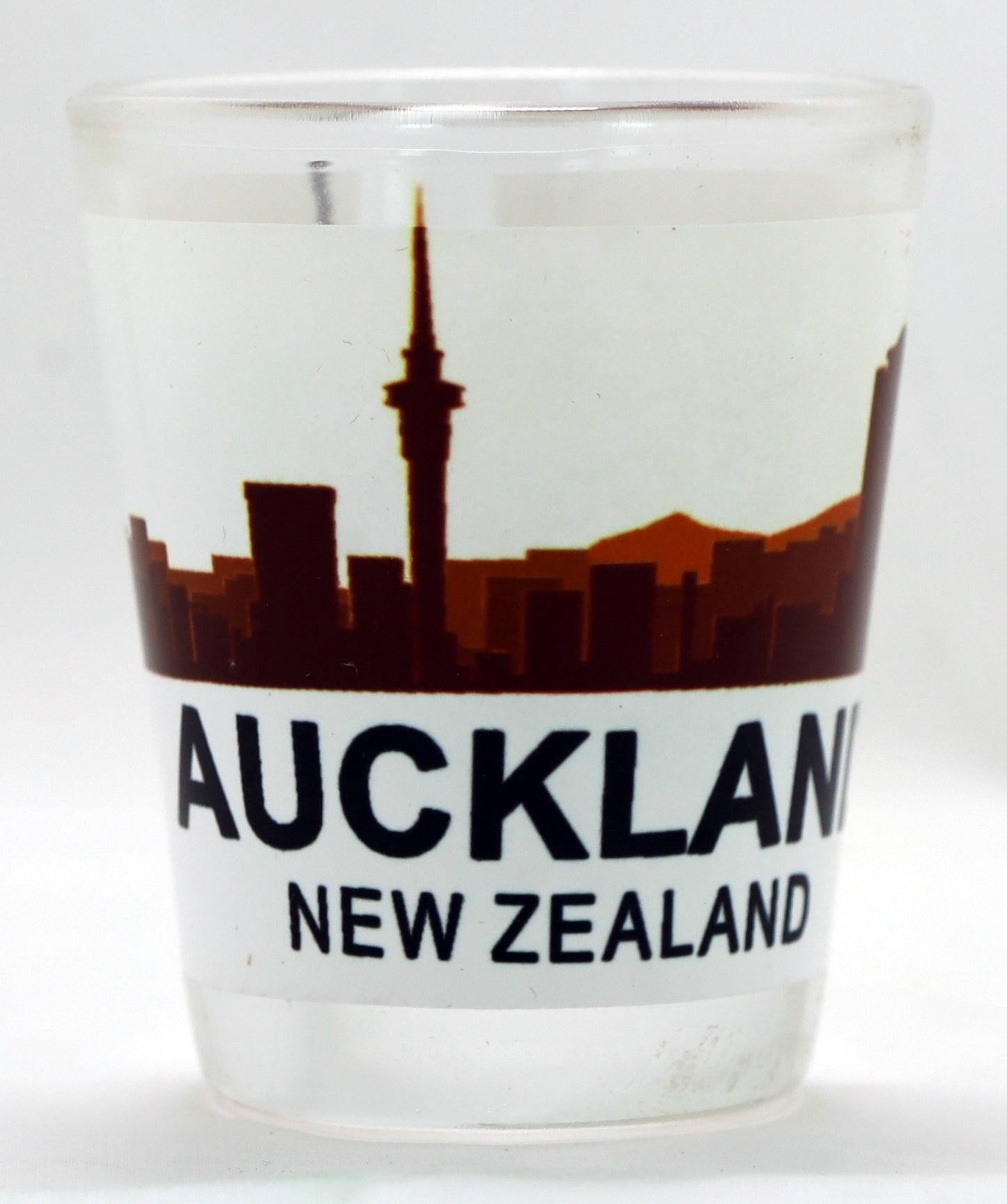 Auckland New Zealand Sunset Skyline Shot Glass