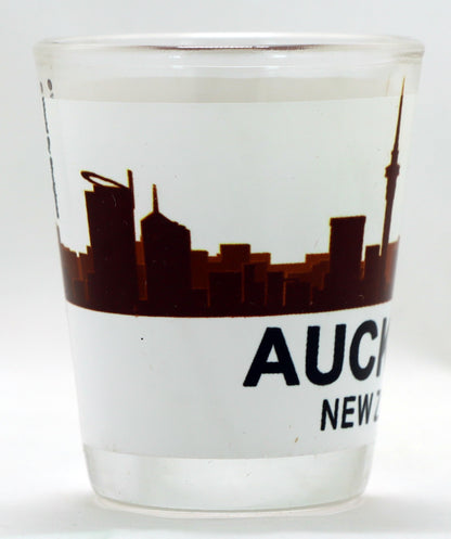 Auckland New Zealand Sunset Skyline Shot Glass