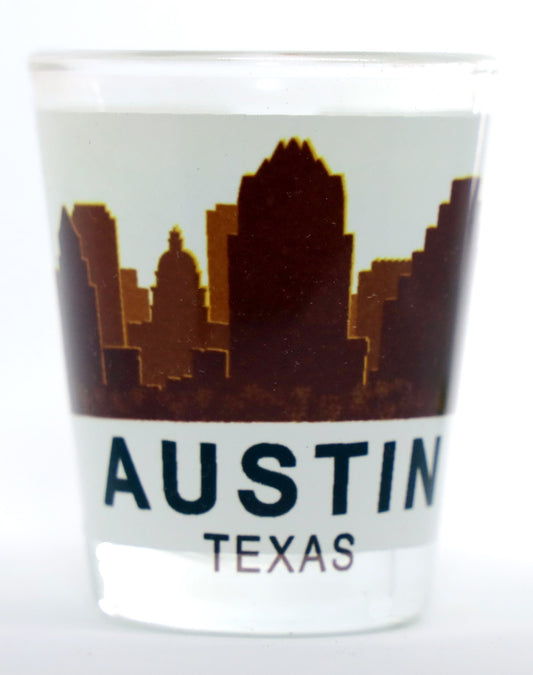 Austin Texas Sunset Skyline Shot Glass
