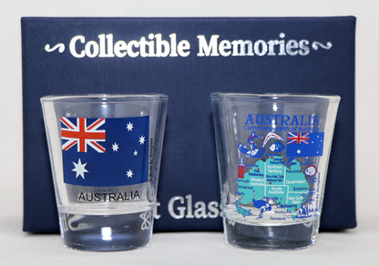 Australia Souvenir Boxed Shot Glass Set (Set of 2)