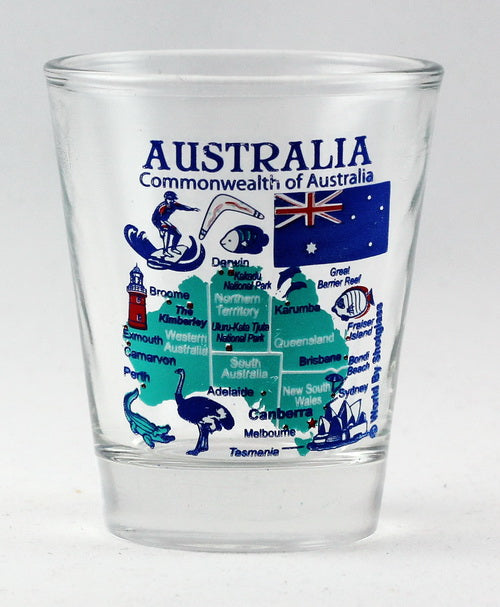 Australia Landmarks and Icons Collage Shot Glass