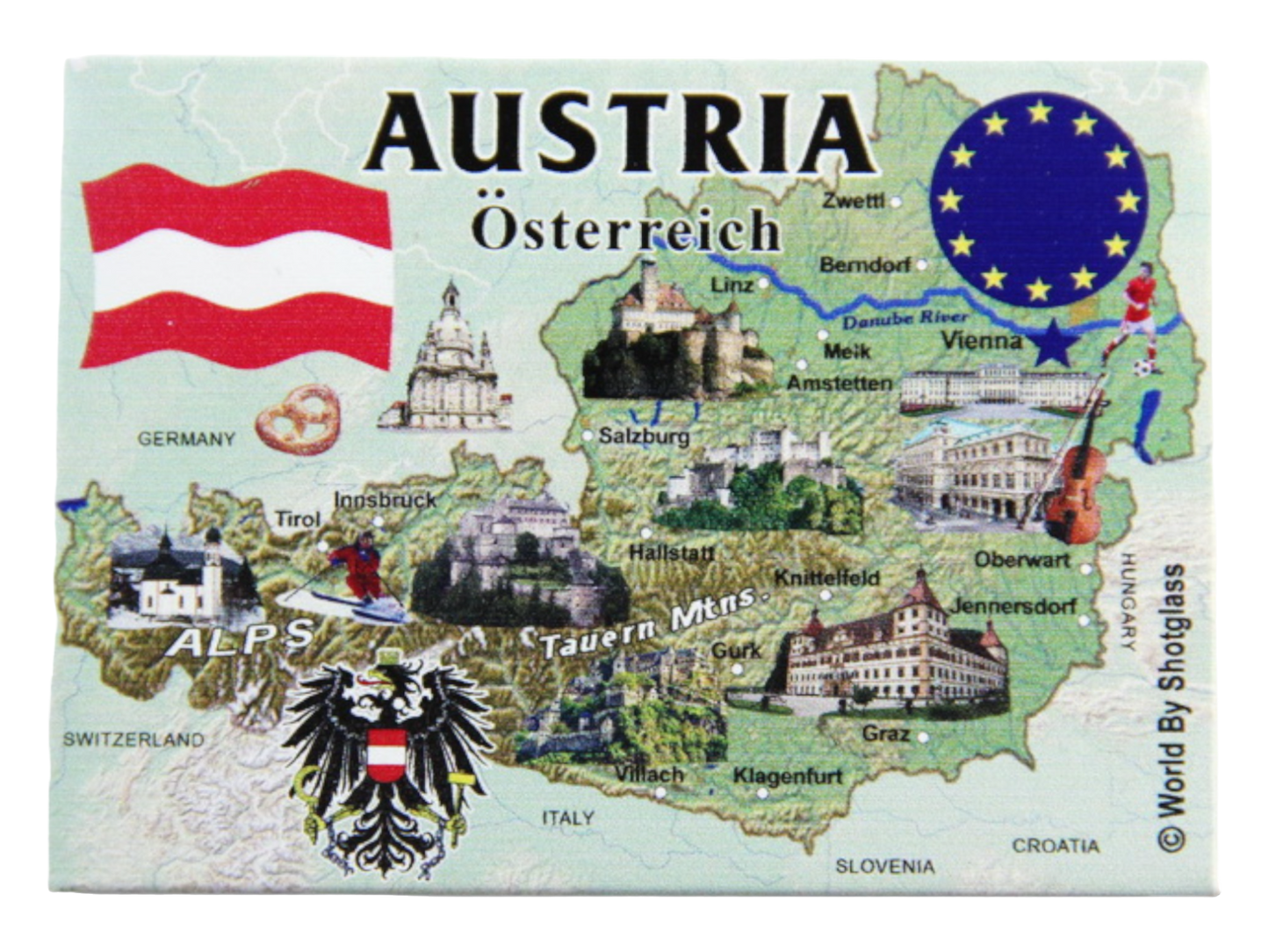 Austria EU Series Souvenir Fridge Magnet 2.5 inches X 3.5 inches