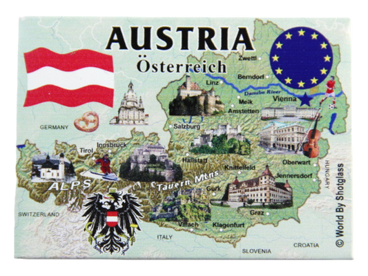 Austria EU Series Souvenir Fridge Magnet 2.5 inches X 3.5 inches