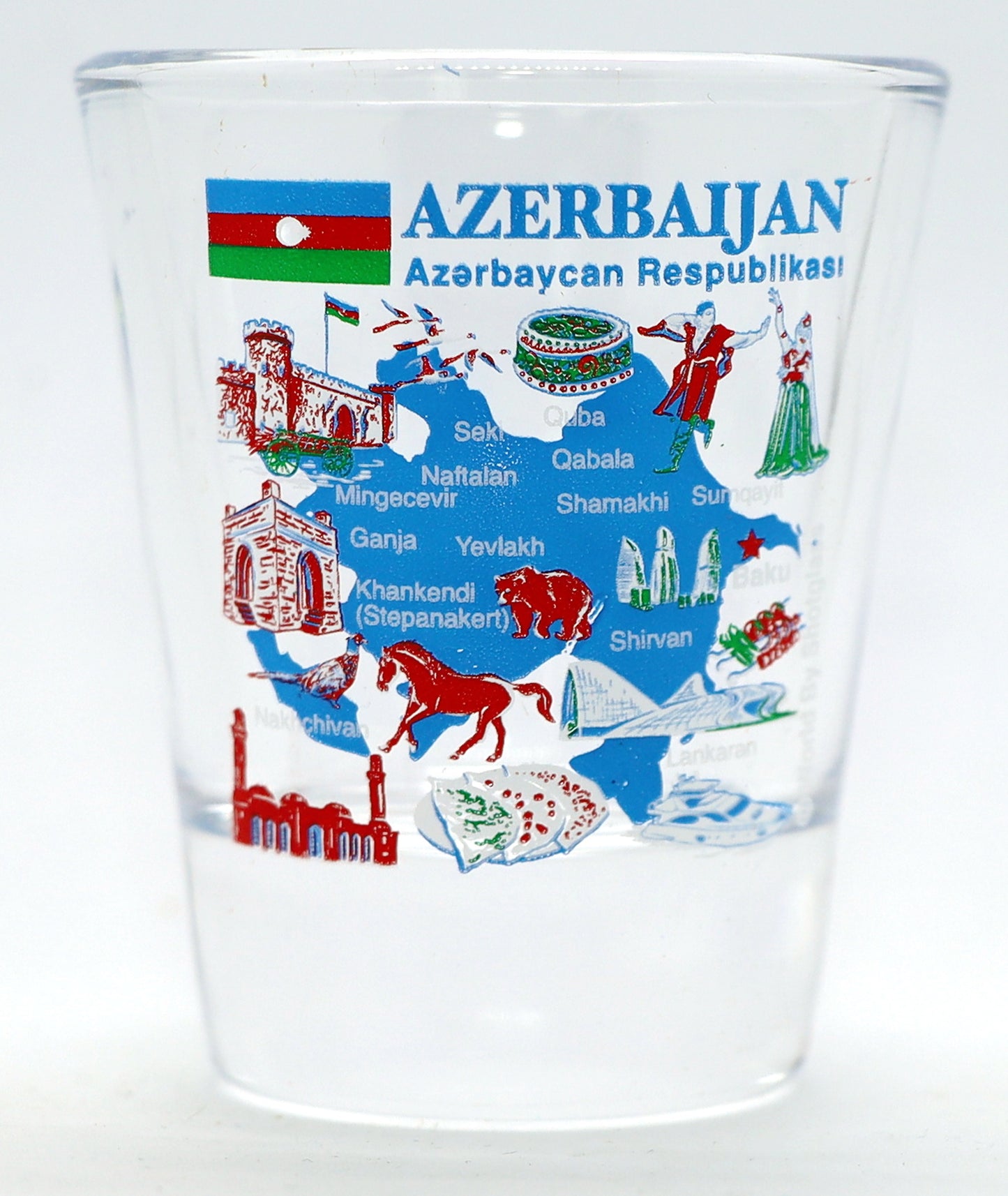 Azerbaijan Landmarks and Icons Collage Shot Glass