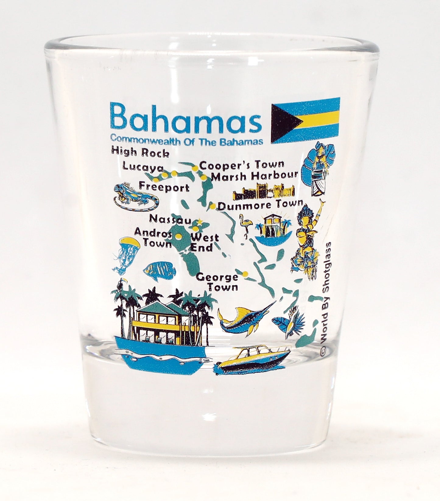 Bahamas Landmarks and Icons Collage Shot glass