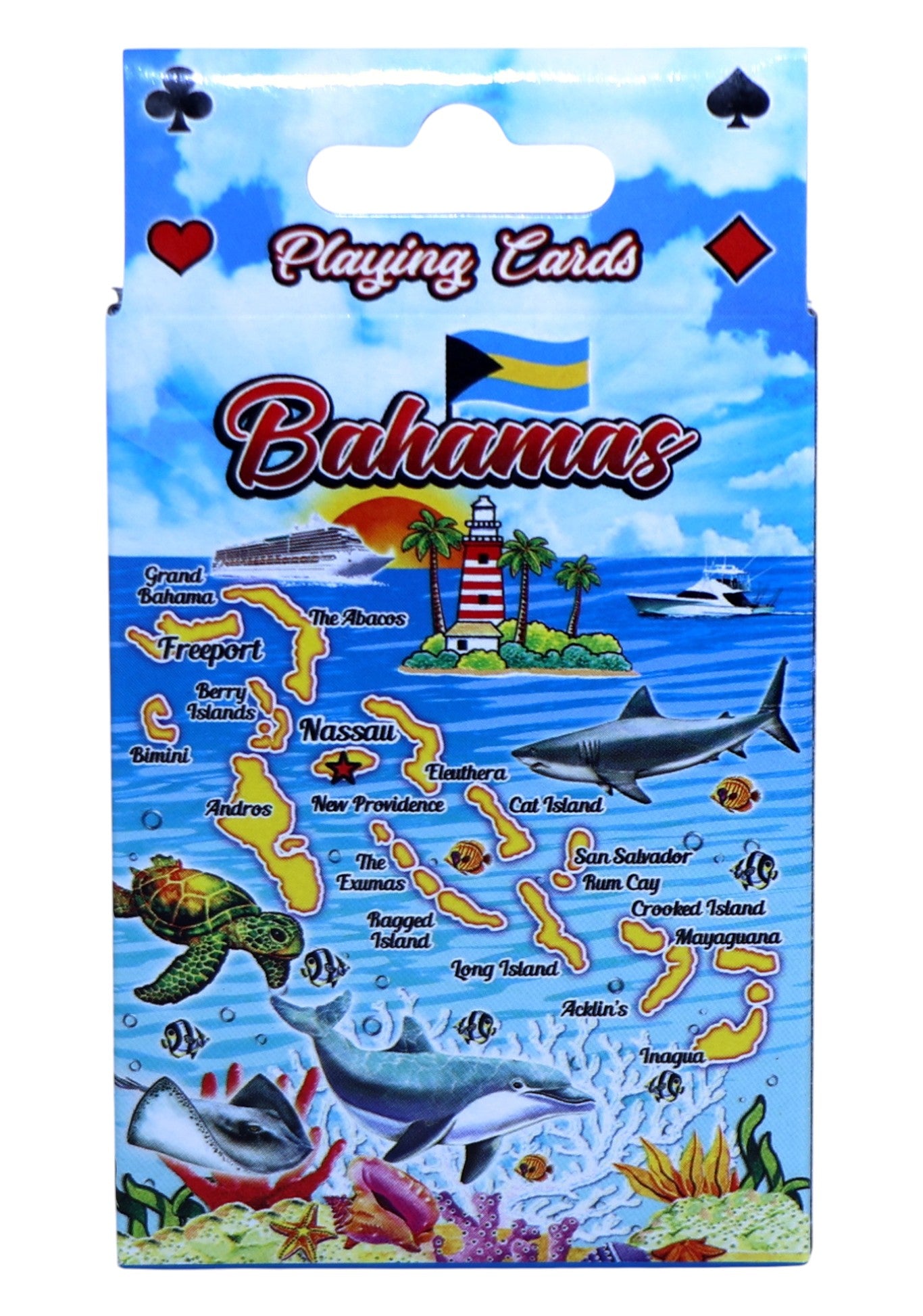 Bahamas Map Collectible Souvenir Playing Cards with Header