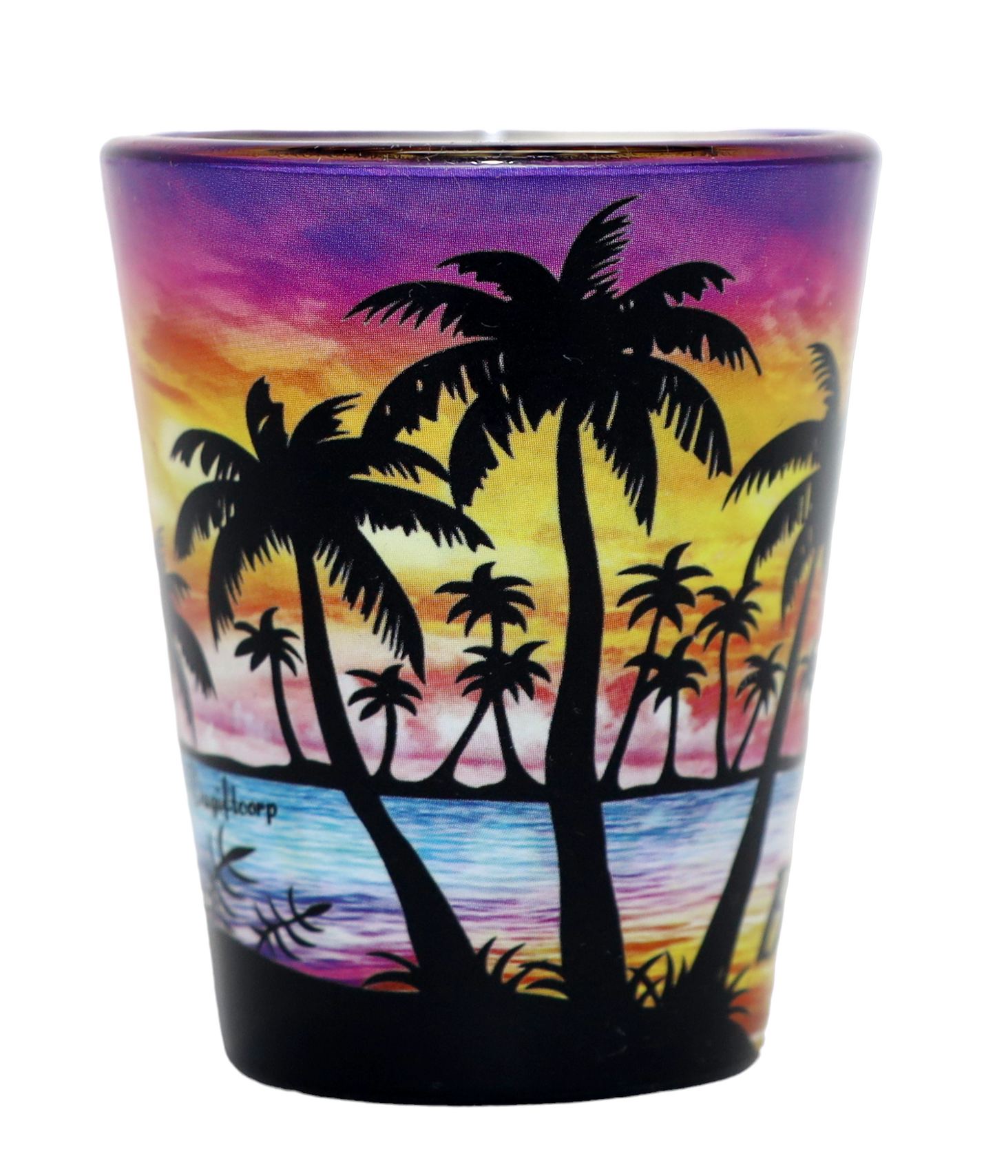 Bahamas Palm Sunset Shot Glass
