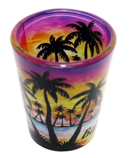 Bahamas Palm Sunset Shot Glass