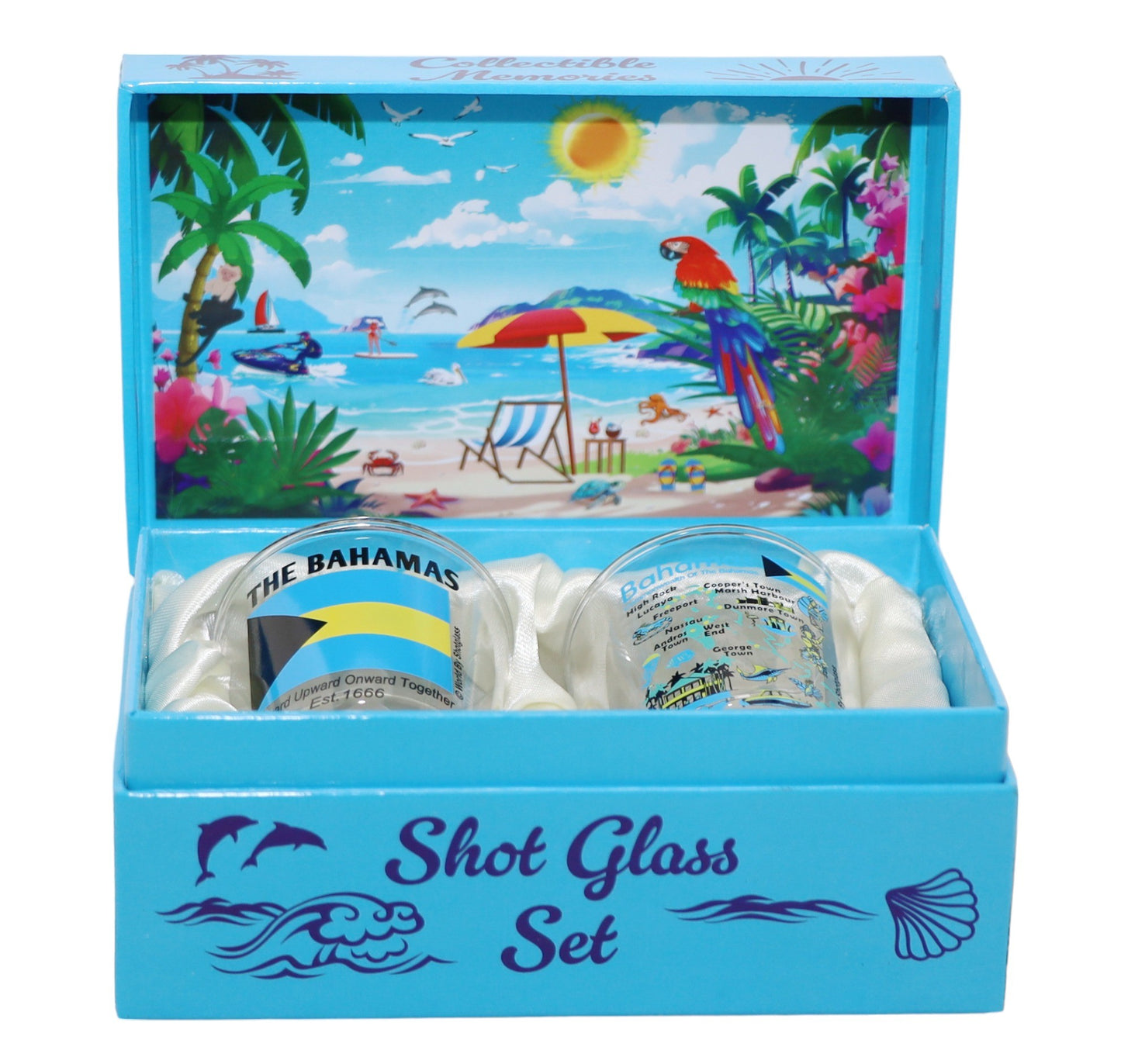 Bahamas Caribbean Shot Glass Boxed Set (Set of 2)