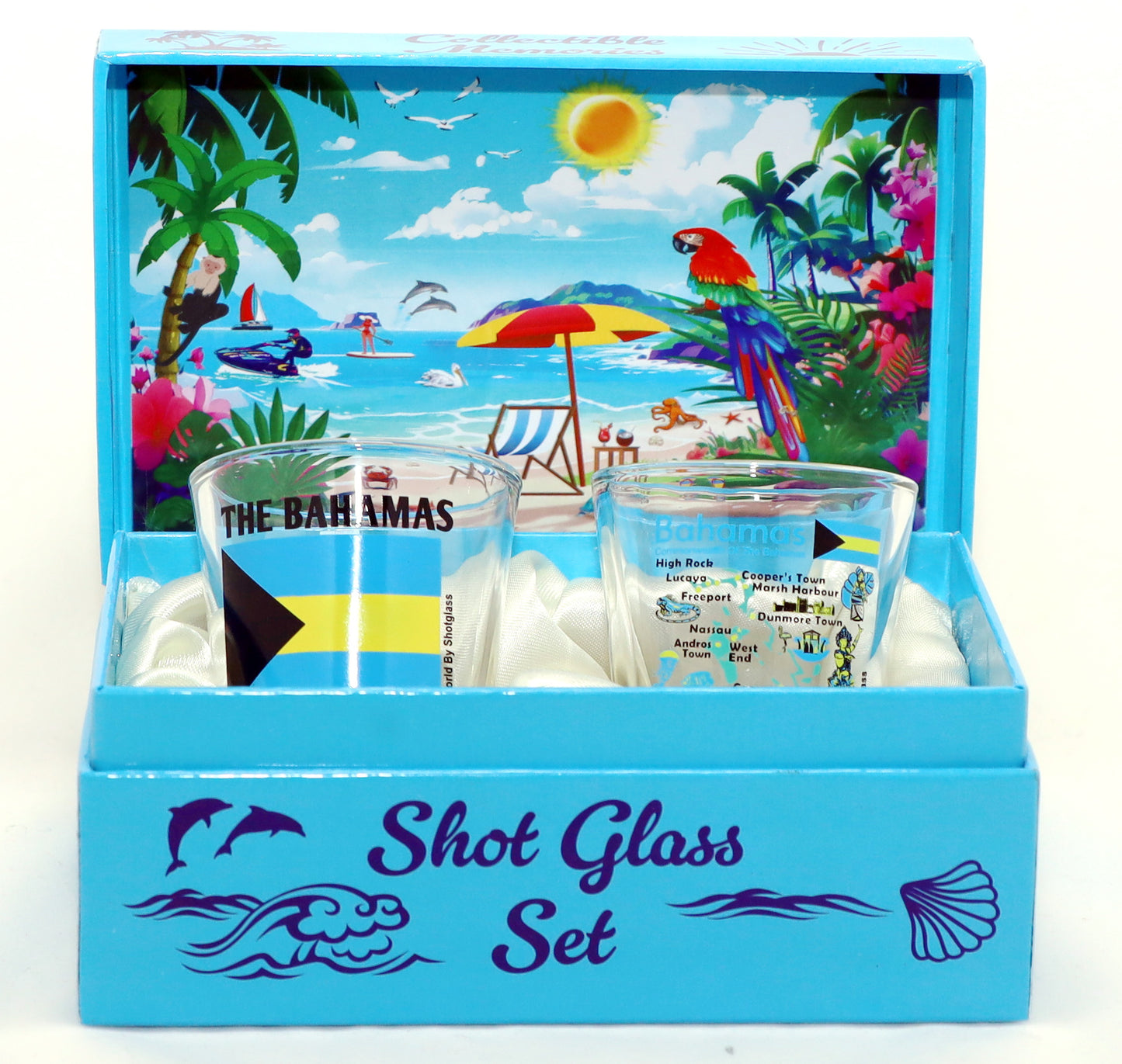 Bahamas Caribbean Shot Glass Boxed Set (Set of 2)