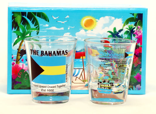 Bahamas Caribbean Shot Glass Boxed Set (Set of 2)