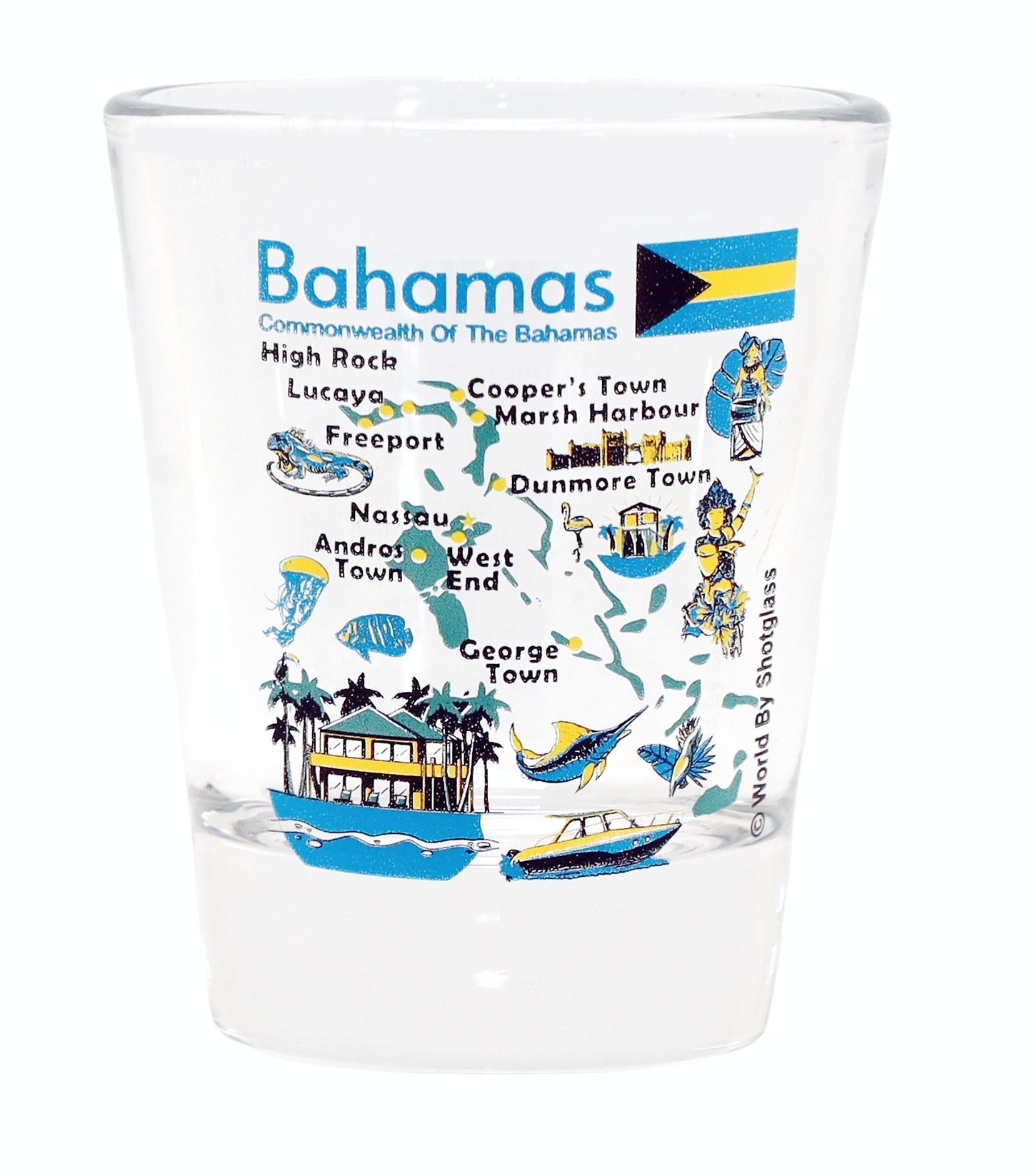 Bahamas Caribbean Shot Glass Boxed Set (Set of 2)