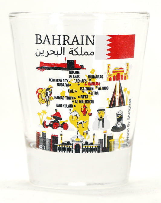 Bahrain Landmarks and Icons Collage Shot Glass