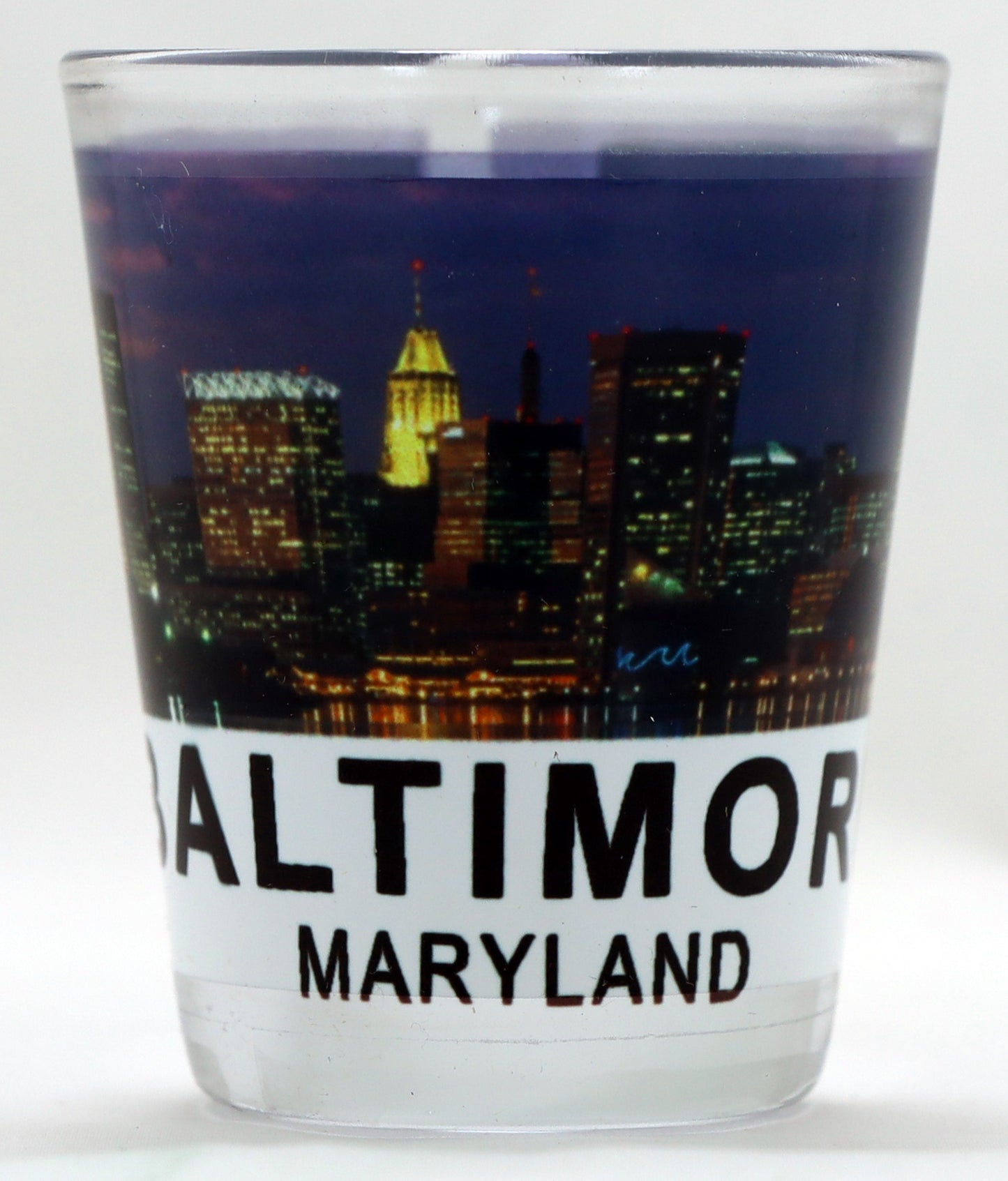 Baltimore Maryland City Skyline Color Photo Shot Glass