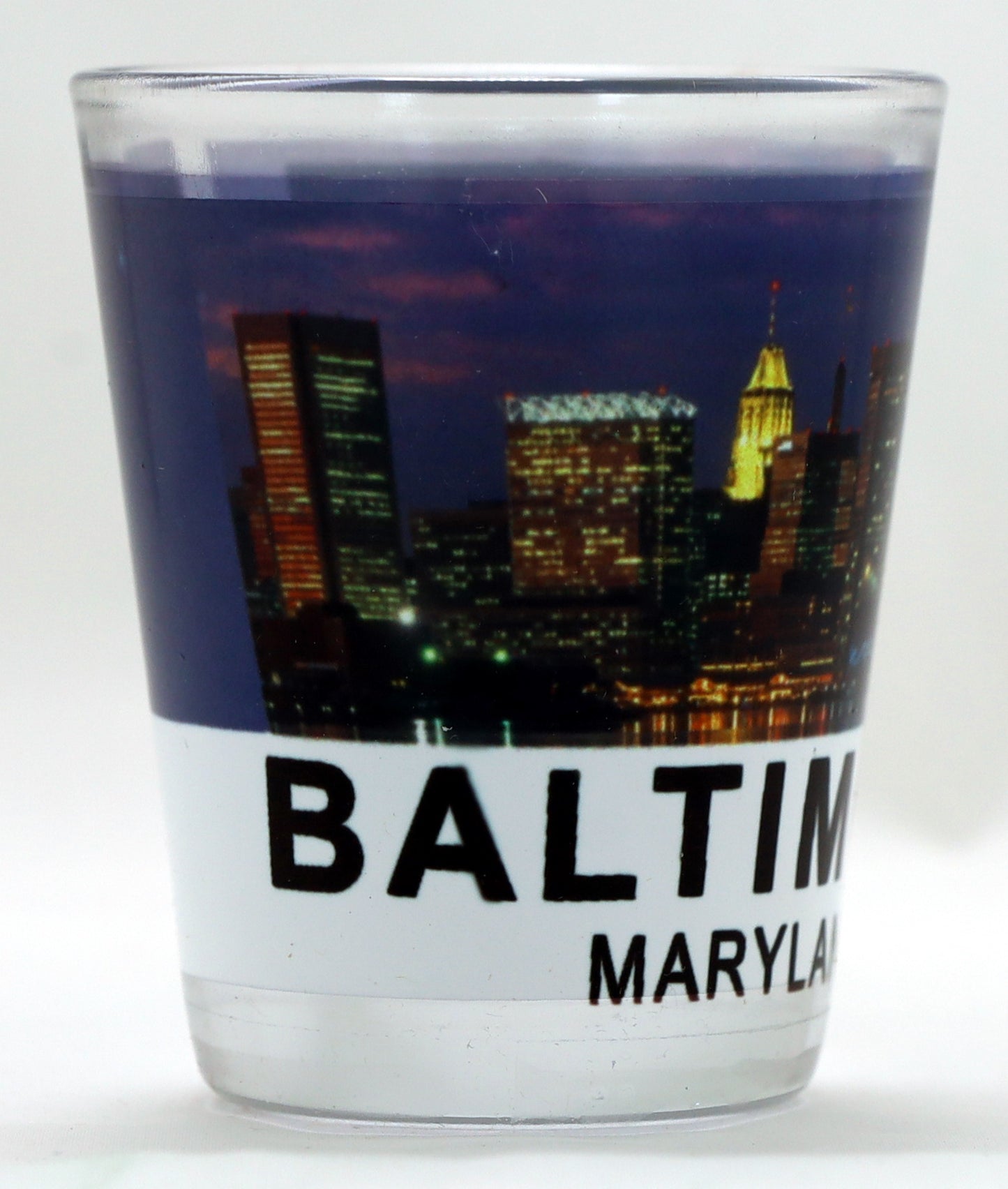 Baltimore Maryland City Skyline Color Photo Shot Glass