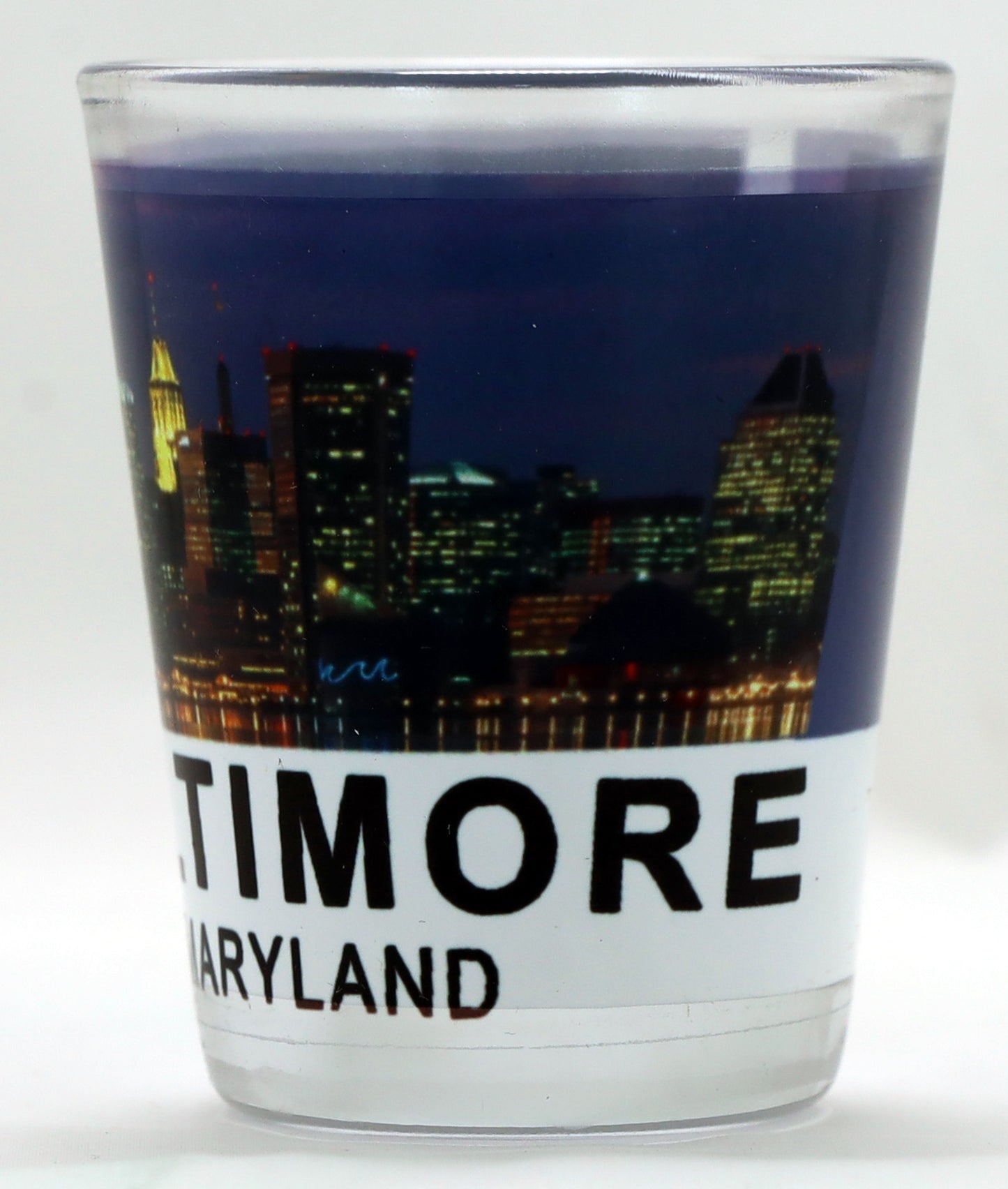 Baltimore Maryland City Skyline Color Photo Shot Glass